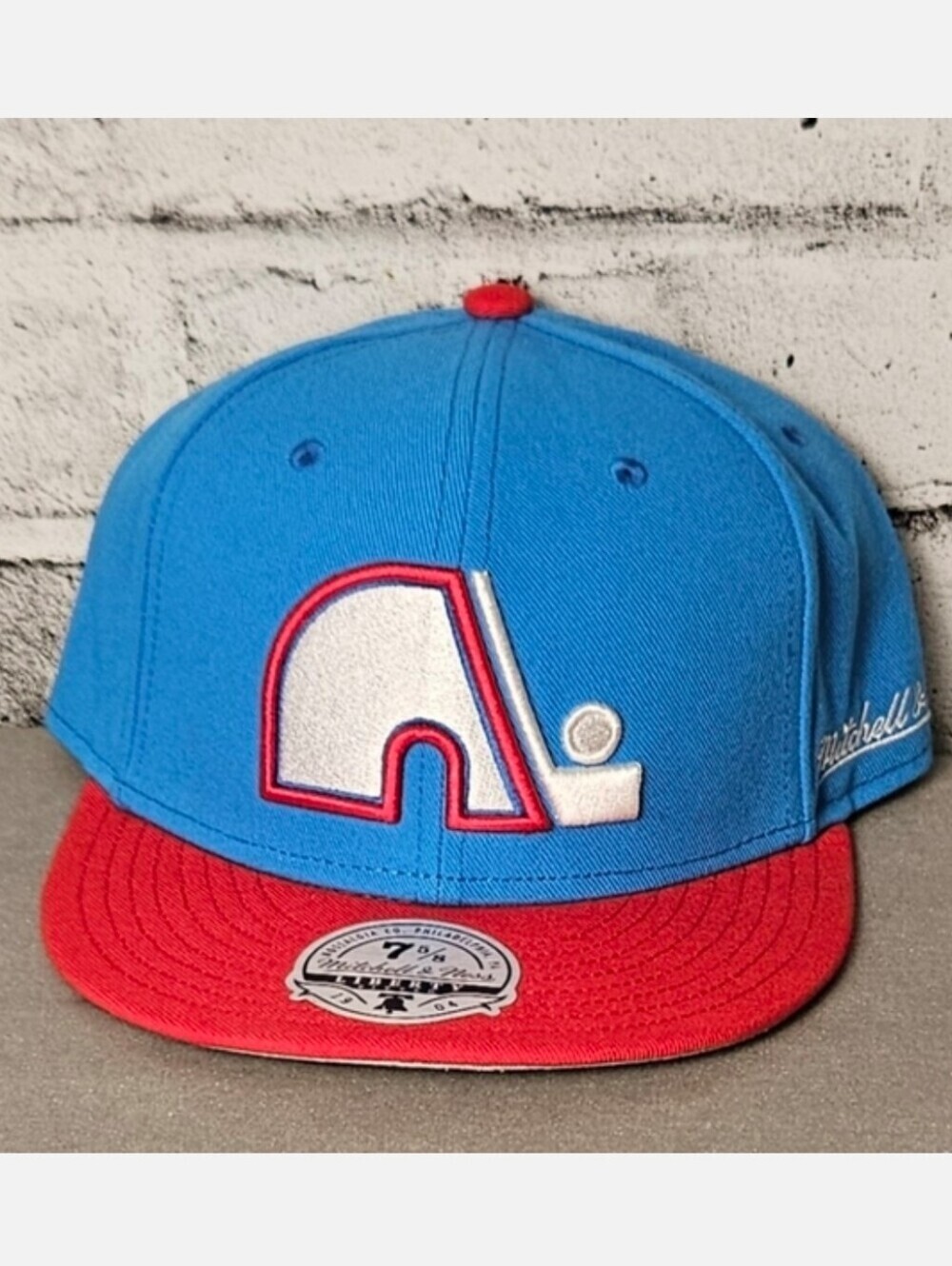 Mitchell and Ness Quebec Nordiques Fitted Hat 7 5 8 NHL Vintage Logo